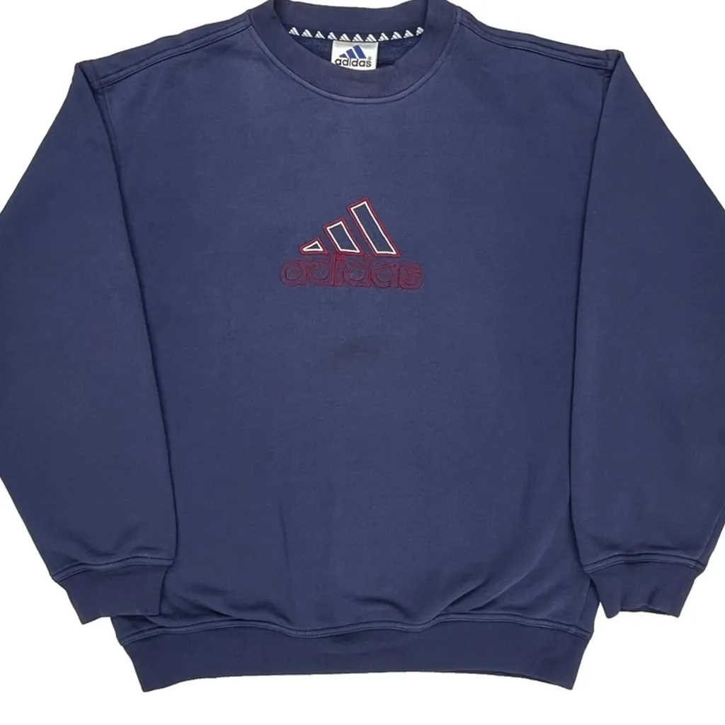 Adidas Sweatshirt - Large Blue Cotton - Image 4