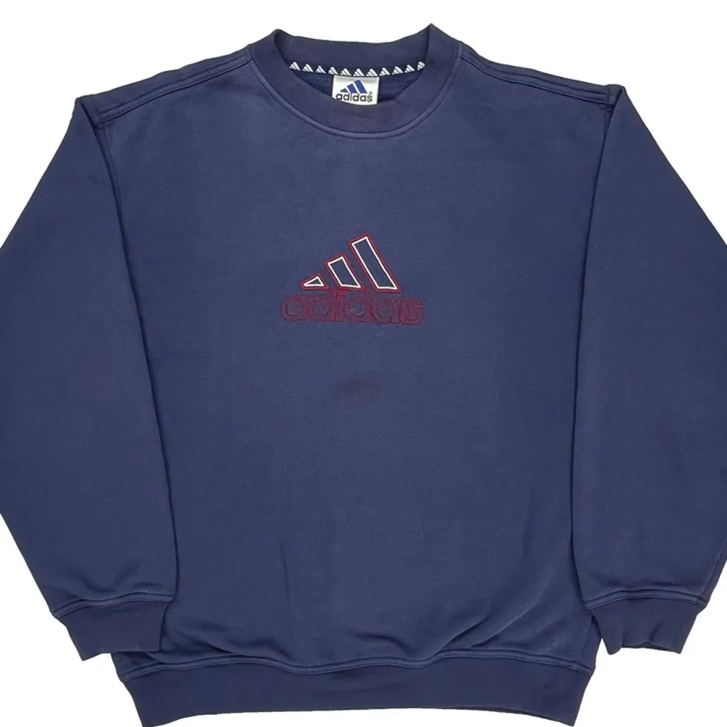 Adidas Sweatshirt - Large Blue Cotton - Image 5