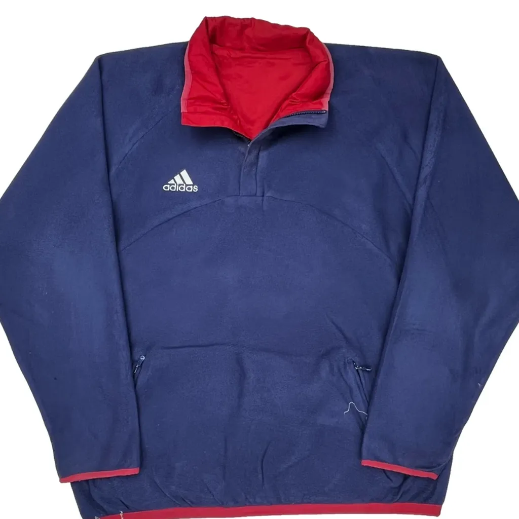 Adidas Reversible Fleece - XL Blue Polyester - Image 4