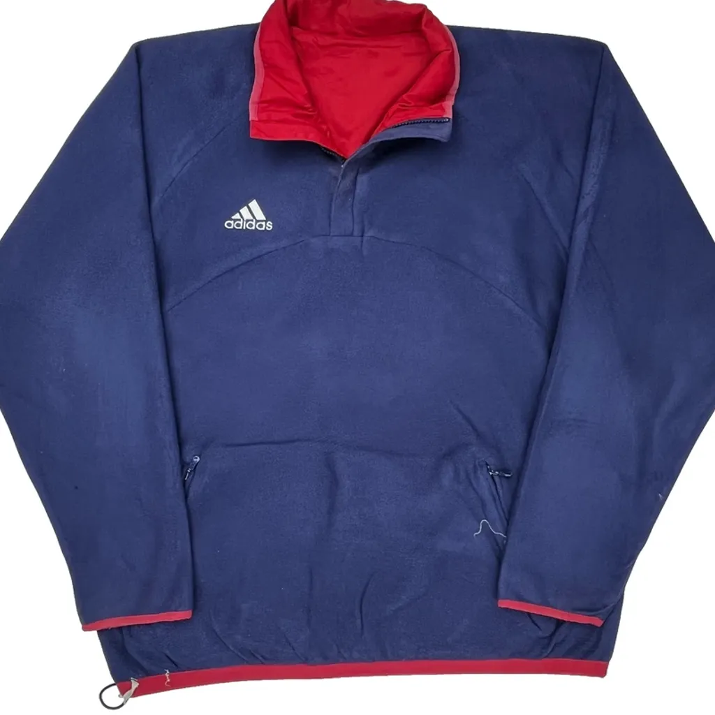 Adidas Reversible Fleece - XL Blue Polyester - Image 5