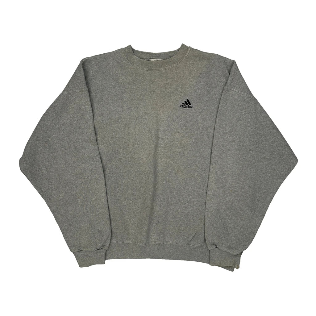 Adidas Sweatshirt - Large Gray Cotton