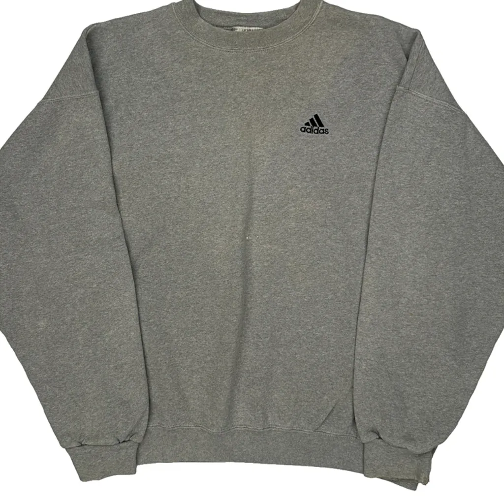 Adidas Sweatshirt - Large Gray Cotton - Image 4