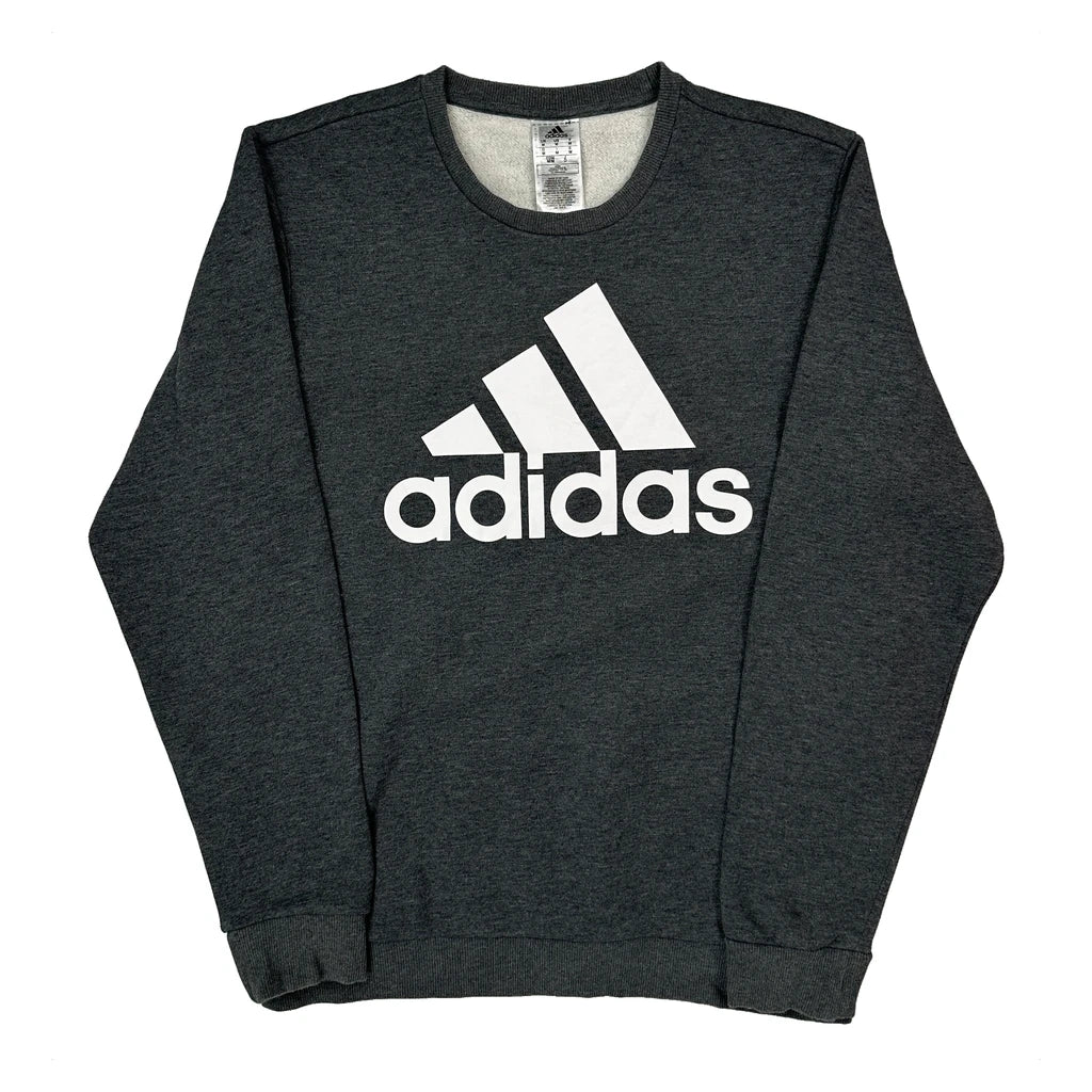 Adidas Sweatshirt - Medium Grey Cotton Blend