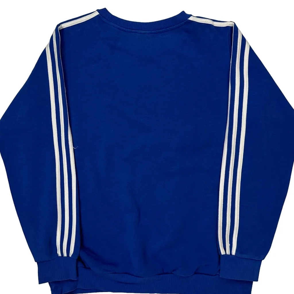 Adidas Striped Sweatshirt - XL Blue Cotton - Image 7