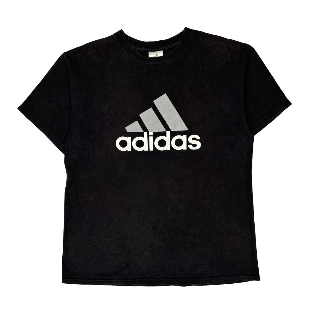 Adidas T-Shirt - Medium Black Cotton