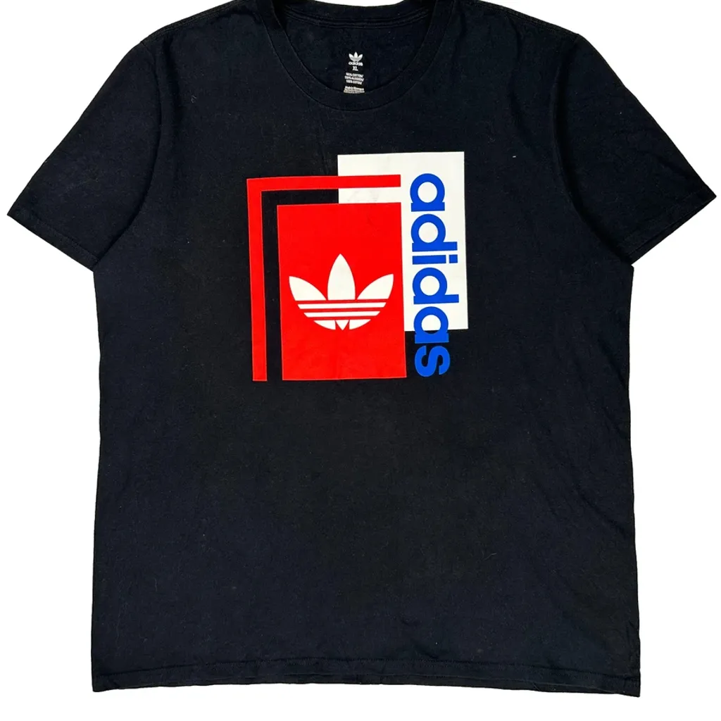 Adidas Graphic T-Shirt - XL Black Cotton - Image 4