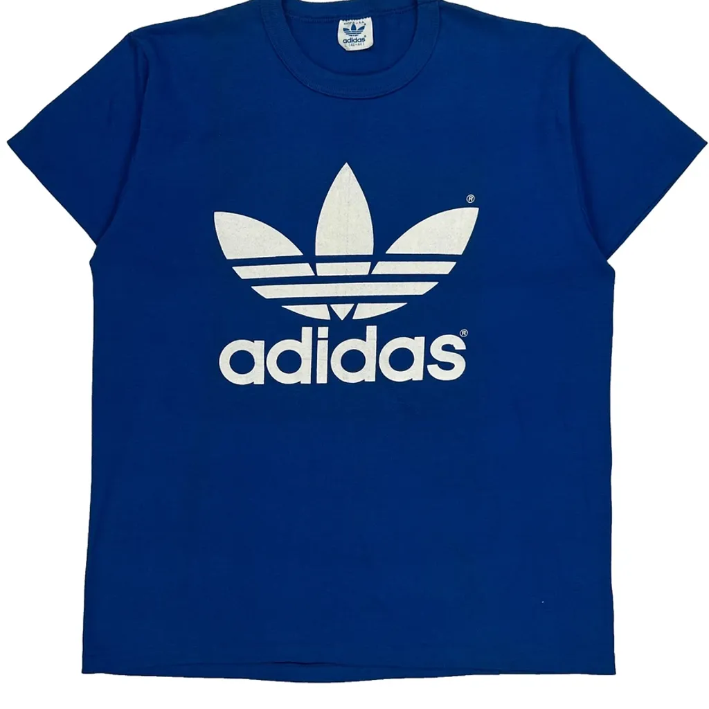 Adidas Single Stitch T-Shirt - Large Blue Cotton - Image 5