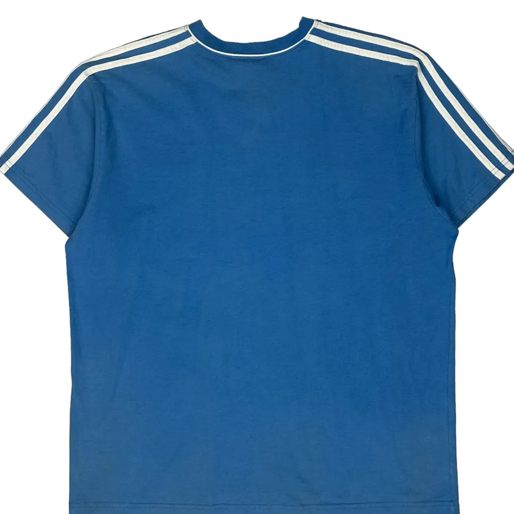 Adidas V-Neck T-Shirt - Large Blue Cotton - Image 6