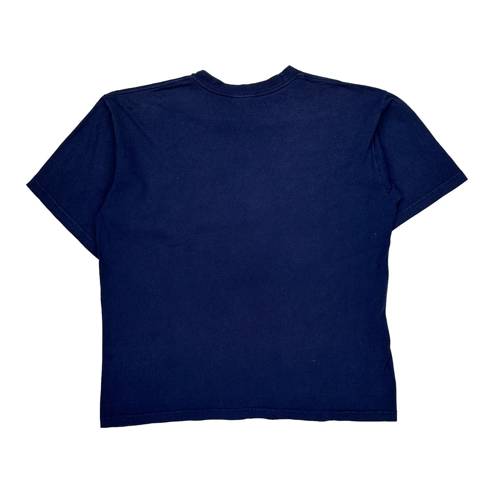 Adidas Graphic T-Shirt - Large Blue Cotton - Image 2