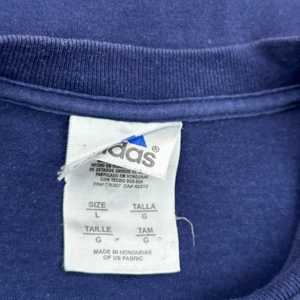 Adidas Graphic T-Shirt - Large Blue Cotton - Image 3