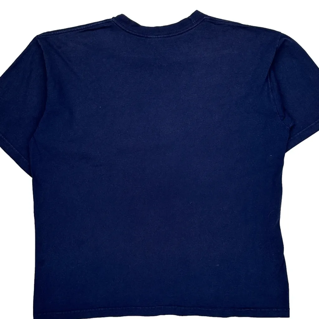 Adidas Graphic T-Shirt - Large Blue Cotton - Image 6