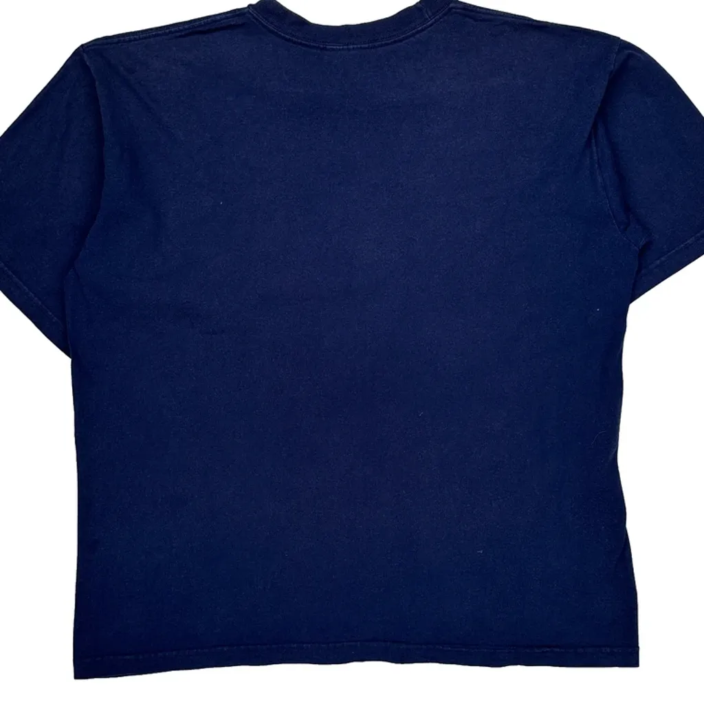 Adidas Graphic T-Shirt - Large Blue Cotton - Image 7