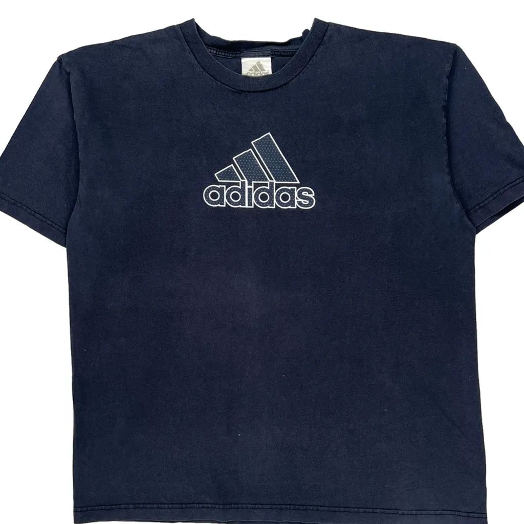 Adidas T-Shirt - Large Navy Cotton - Image 5