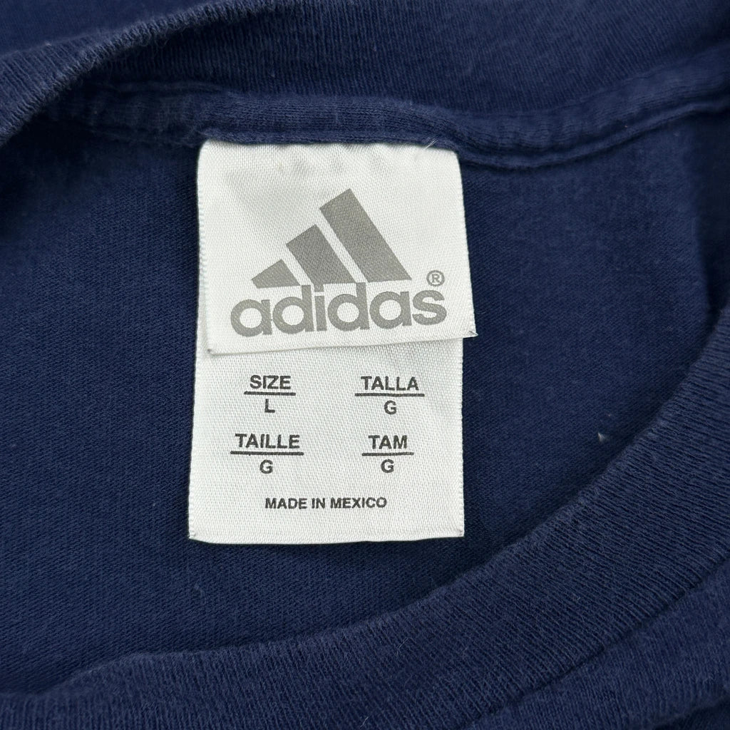 Adidas Striped T-Shirt - Large Orange Cotton - Image 3