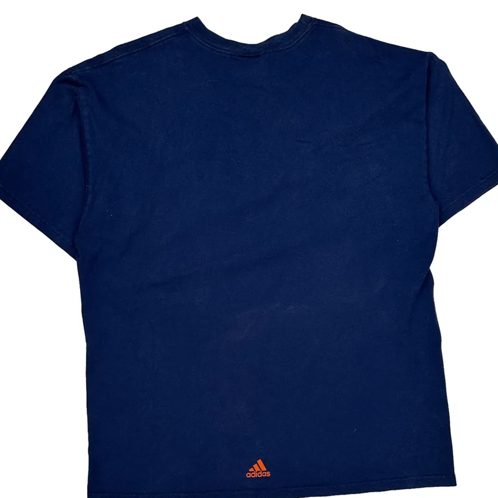 Adidas Striped T-Shirt - Large Orange Cotton - Image 6