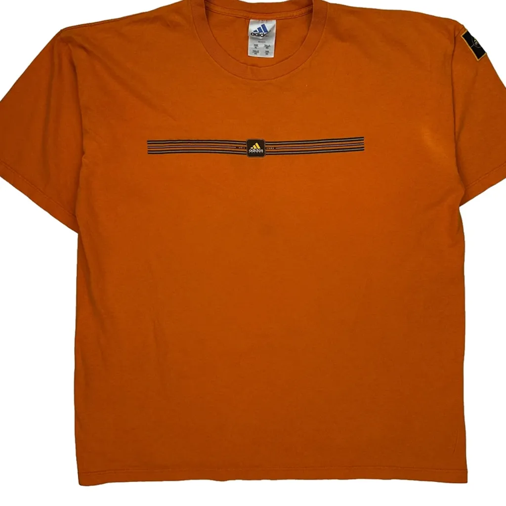 Adidas T-Shirt - XL Orange Cotton - Image 4
