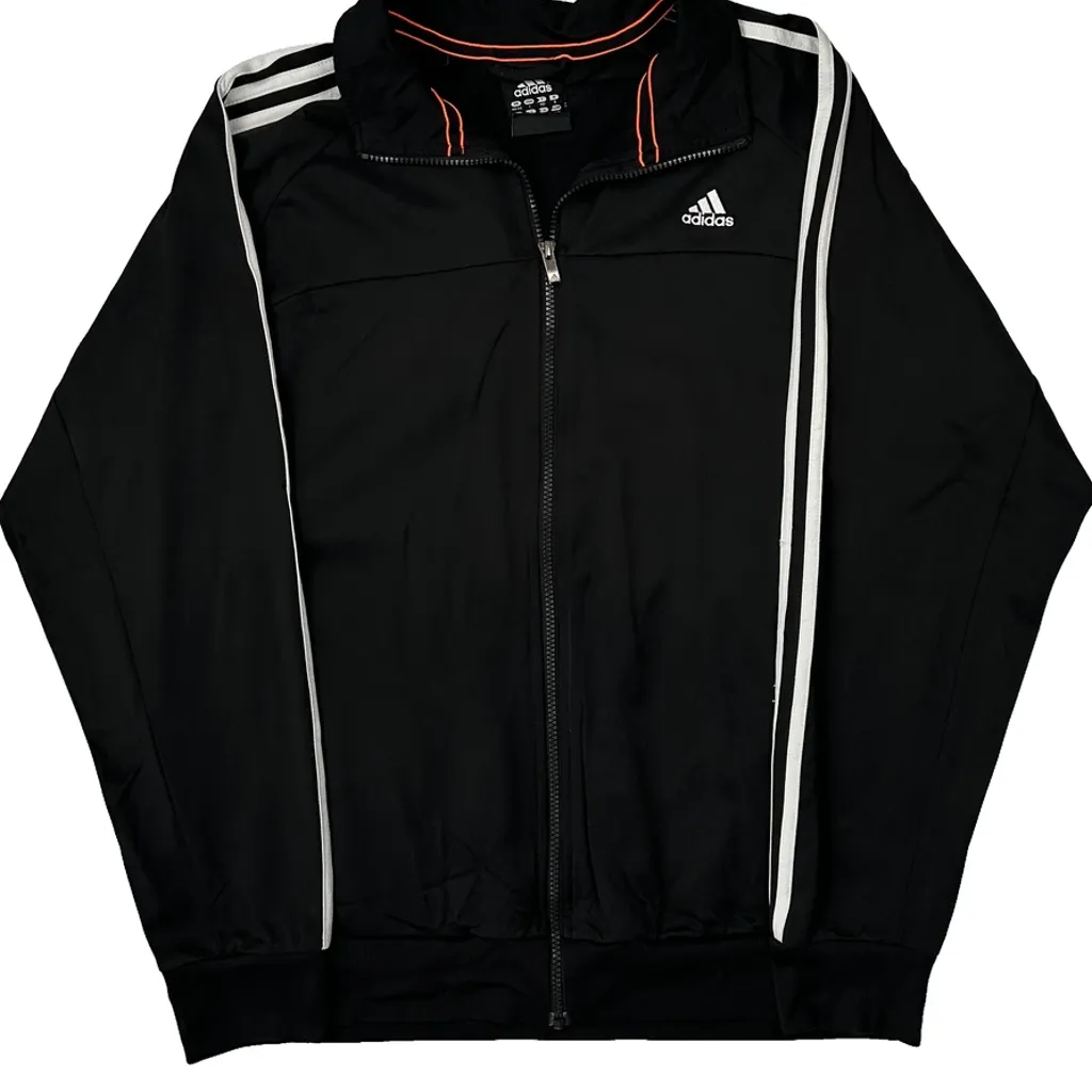 Adidas Striped Track Jacket - Large Black Polyester - Image 5