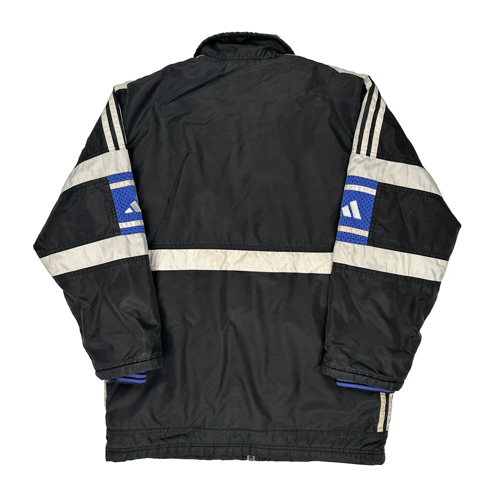 Adidas Striped Track Jacket - Large Black Polyester - Image 2