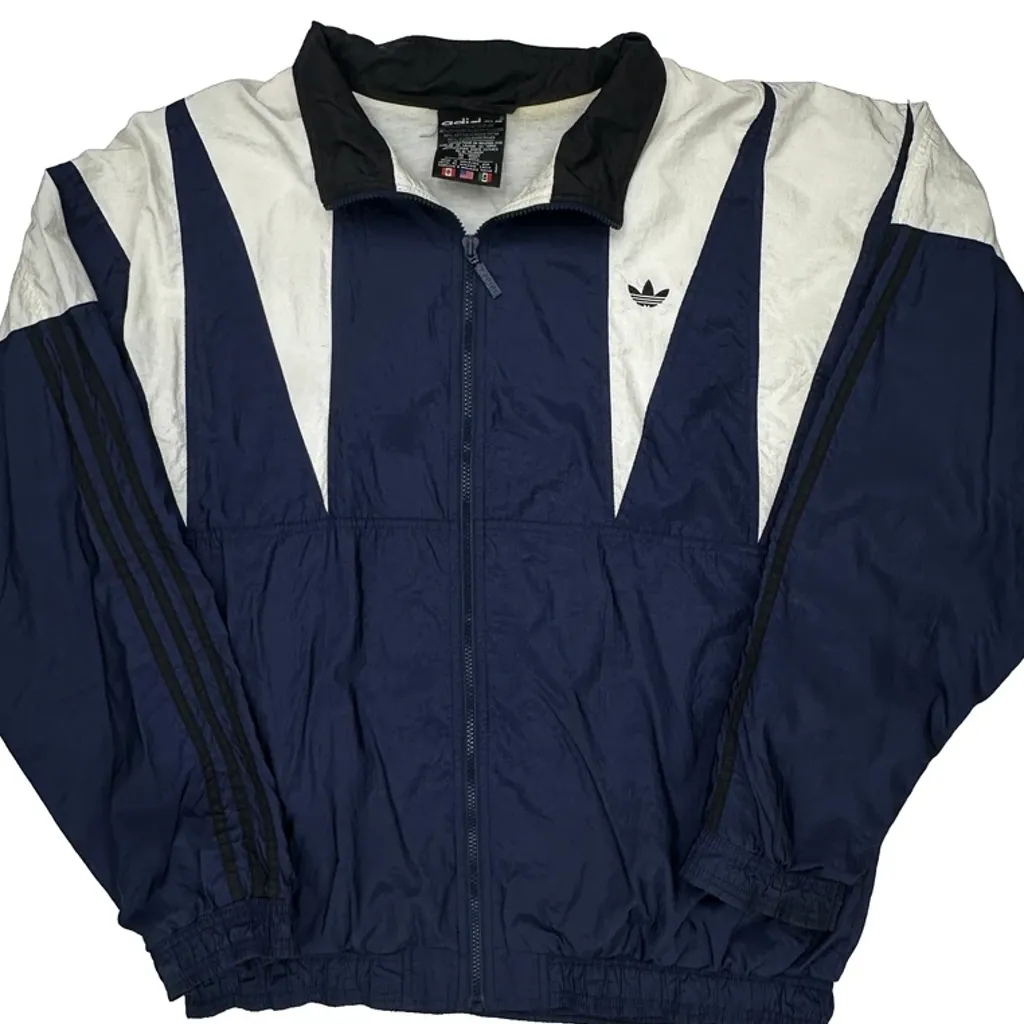 Adidas Oversized Track Jacket - Large Blue Nylon - Image 4