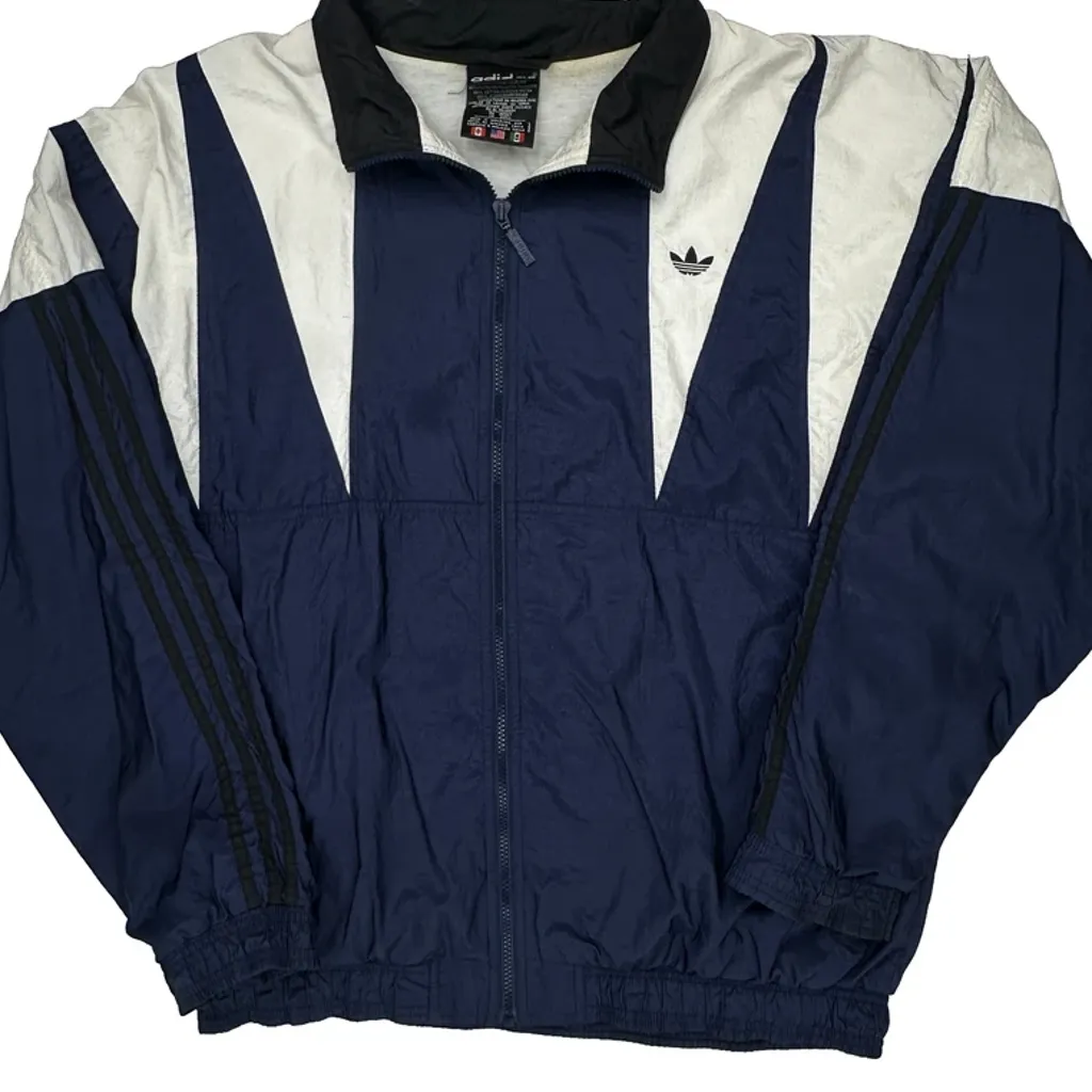 Adidas Oversized Track Jacket - Large Blue Nylon - Image 5