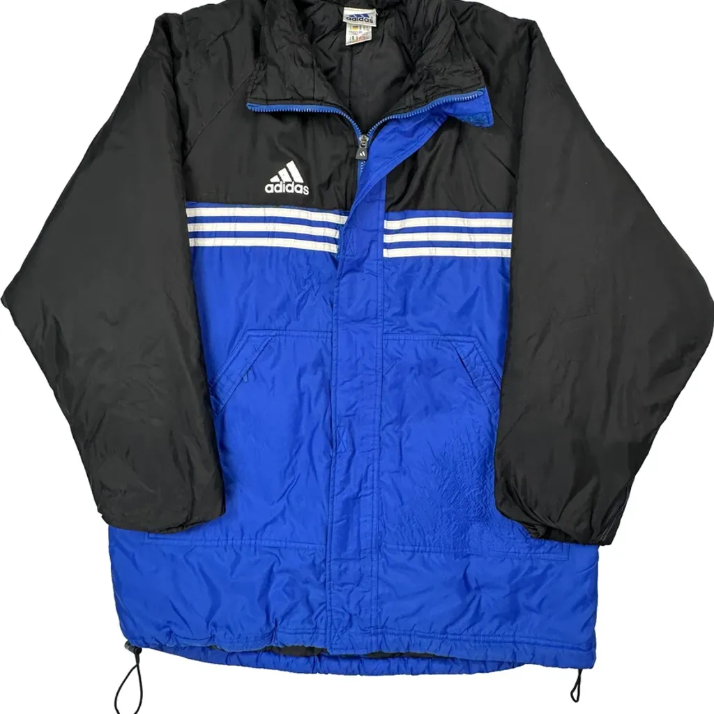Adidas Striped Track Jacket - Large Blue Polyester - Image 4