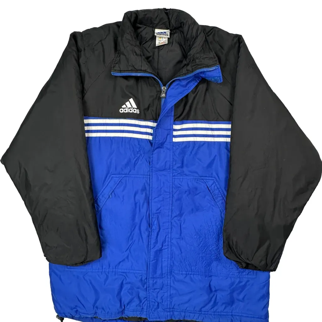Adidas Striped Track Jacket - Large Blue Polyester - Image 5