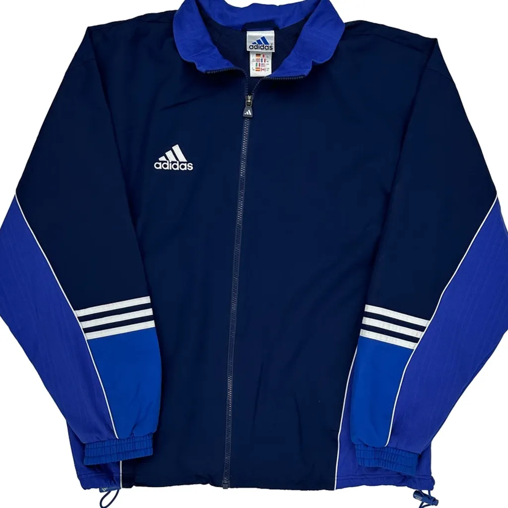 Adidas Striped Track Jacket - Large Blue Polyester - Image 5
