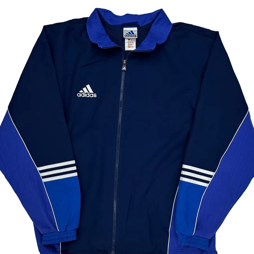 Adidas Striped Track Jacket - Large Blue Polyester - Image 6