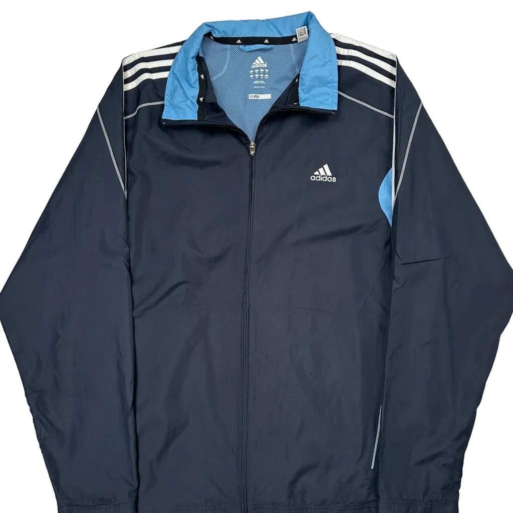 Adidas Striped Track Jacket - XL Blue Polyester - Image 4