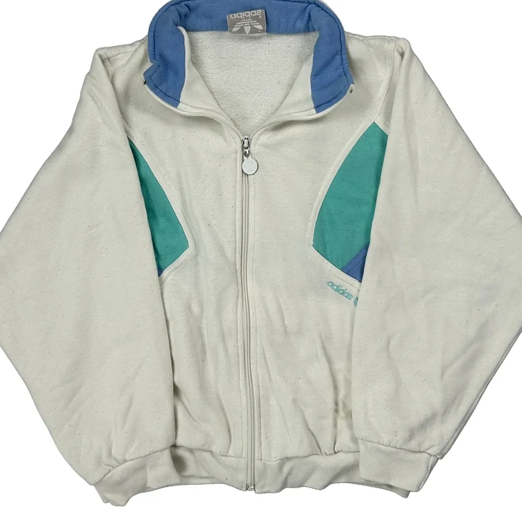 Adidas Track Jacket - Large Cream Cotton - Image 5