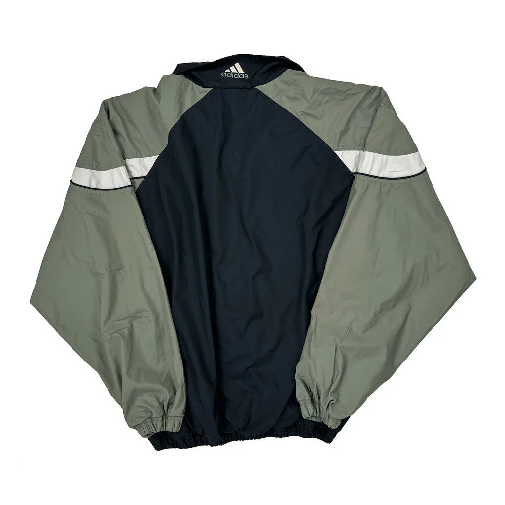 Adidas Striped Track Jacket - Large Green Polyester - Image 2