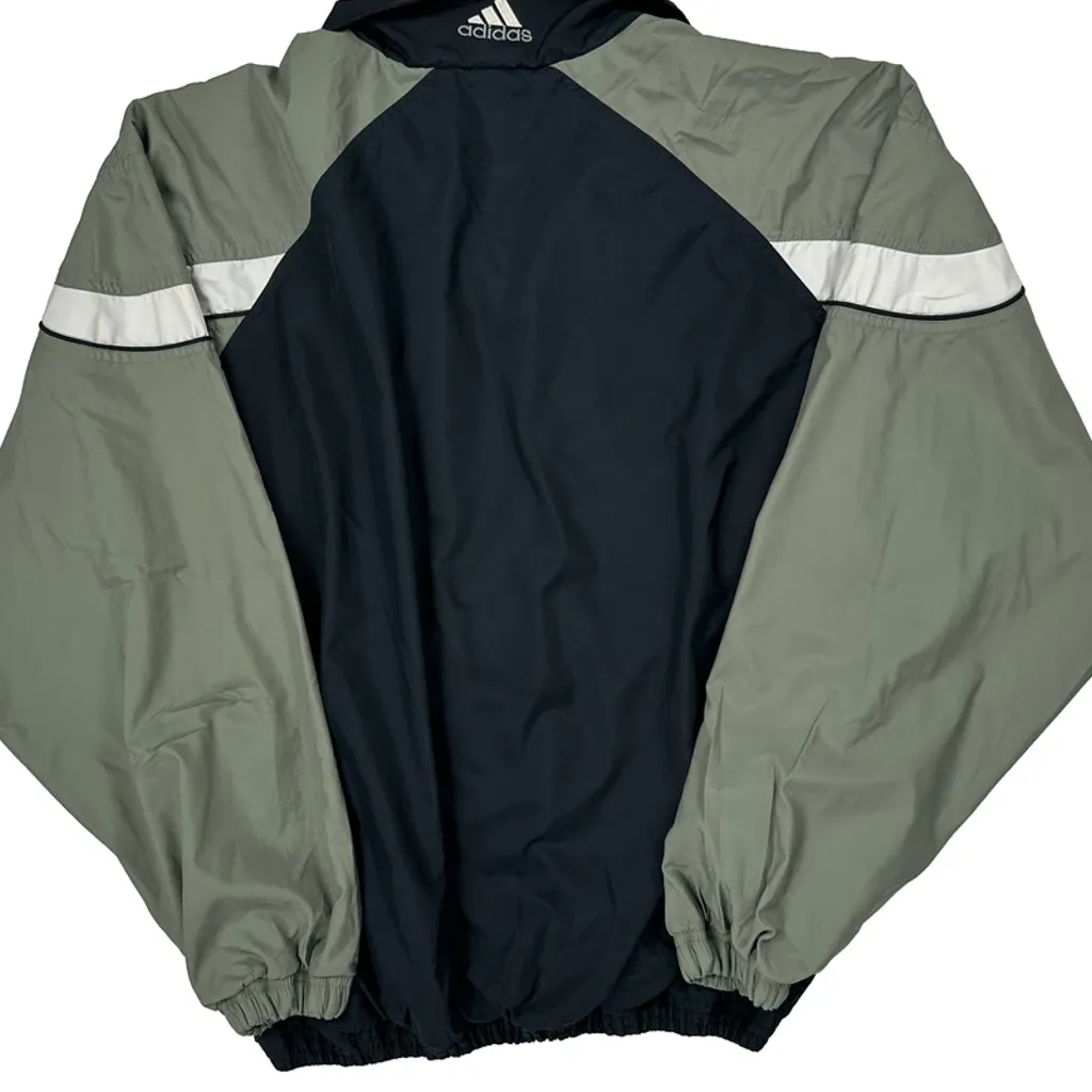 Adidas Striped Track Jacket - Large Green Polyester - Image 6