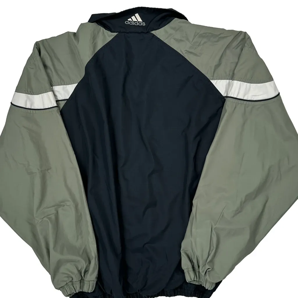 Adidas Striped Track Jacket - Large Green Polyester - Image 7