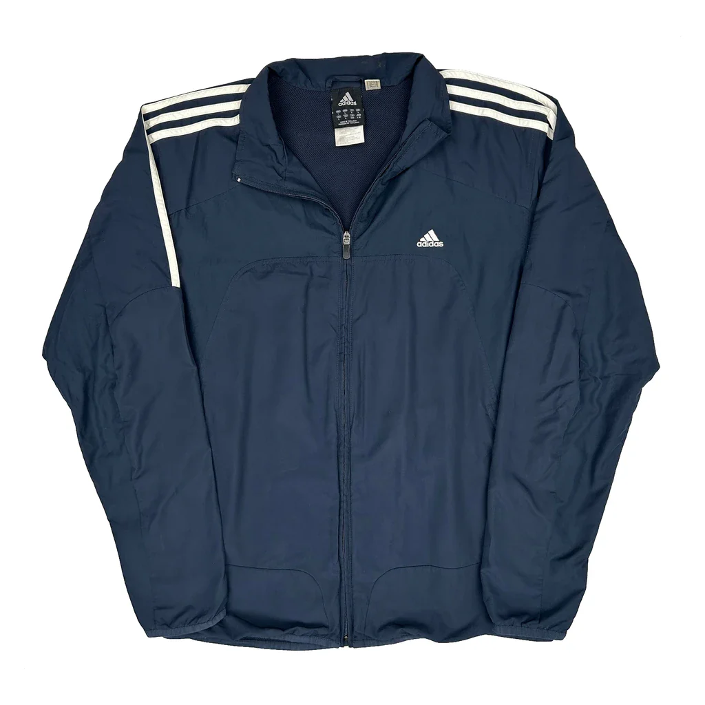 Adidas Track Jacket - Large Navy Polyester