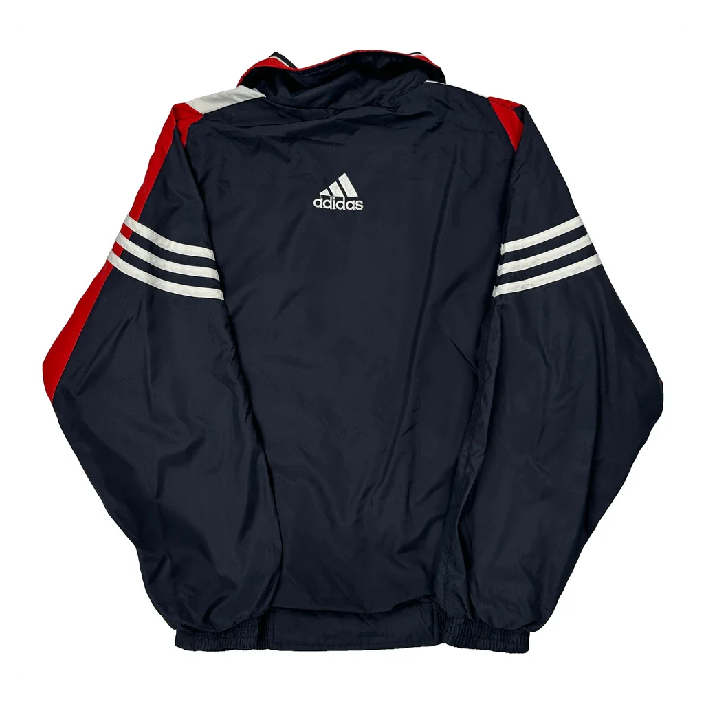 Adidas Striped Track Jacket - 2XL Navy Polyester - Image 2
