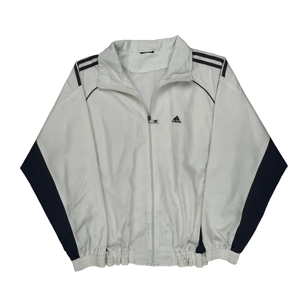 Adidas Track Jacket - Medium White Polyester