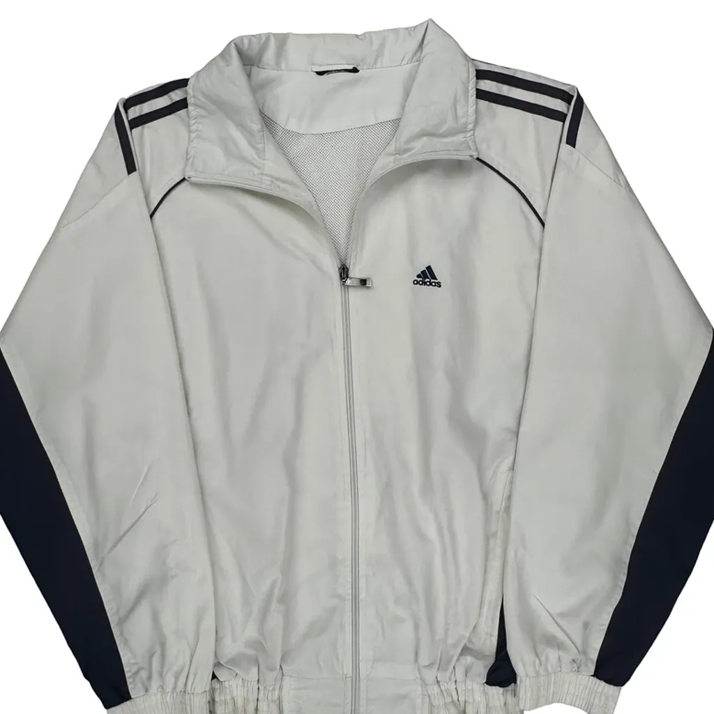 Adidas Track Jacket - Medium White Polyester - Image 4