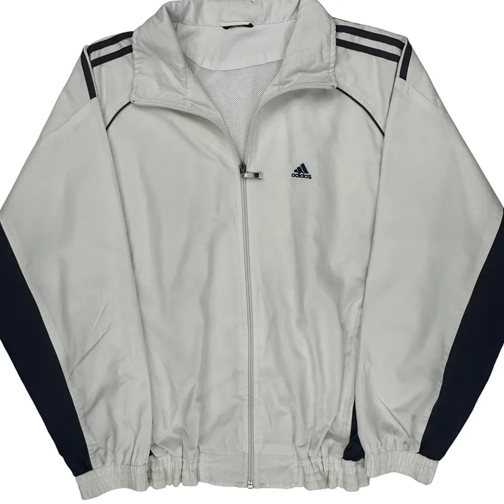 Adidas Track Jacket - Medium White Polyester - Image 5