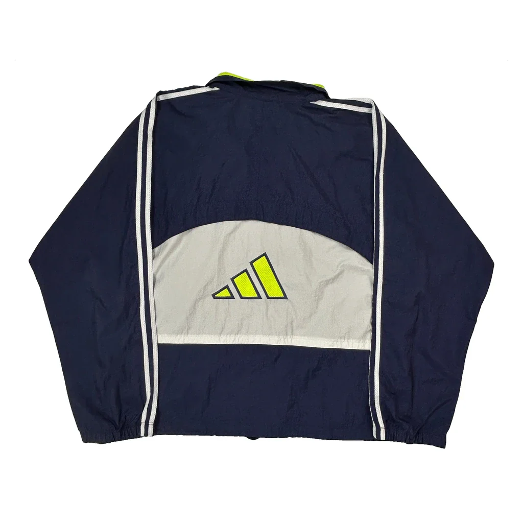 Adidas Striped Track Jacket - Large Yellow Polyester - Image 2