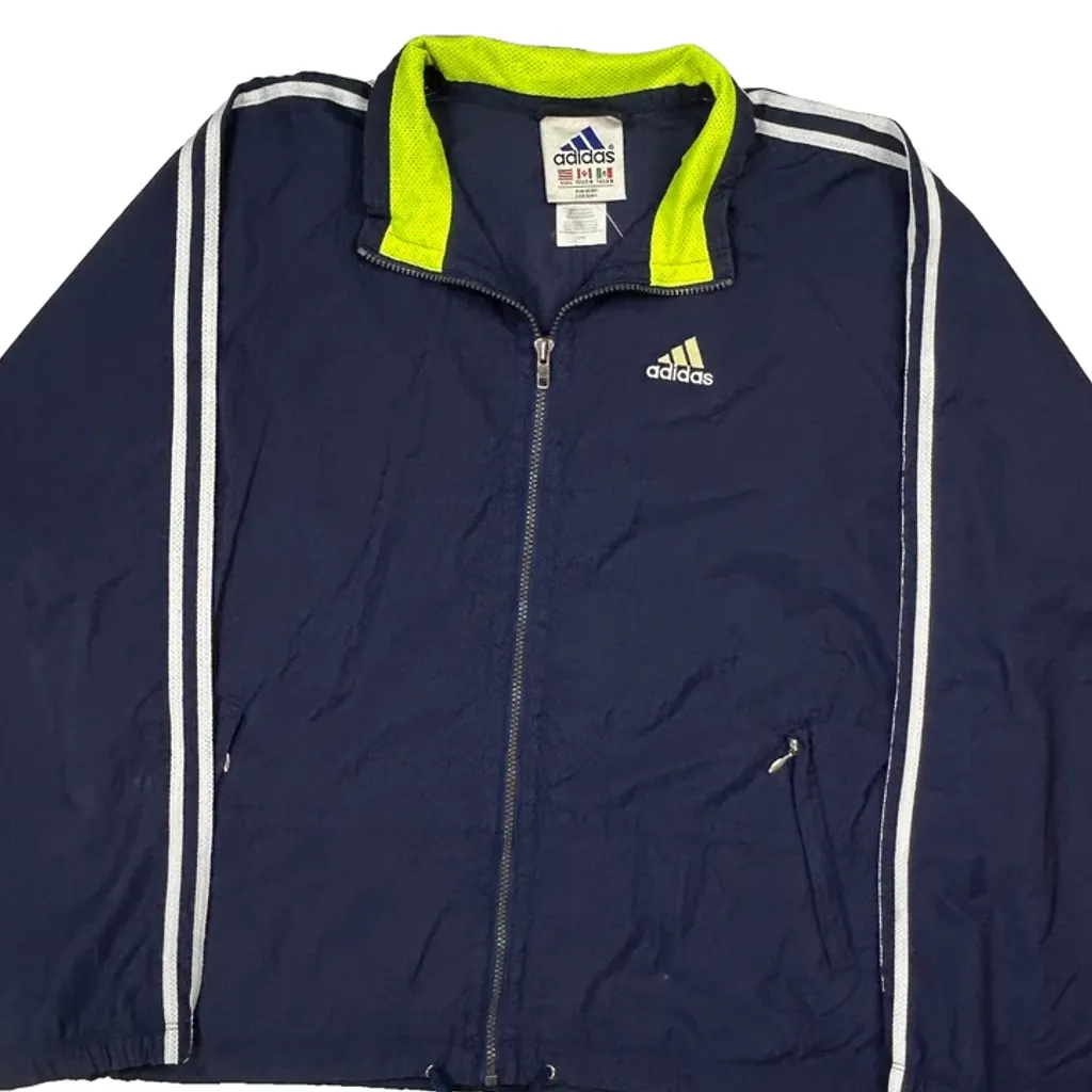 Adidas Striped Track Jacket - Large Yellow Polyester - Image 5