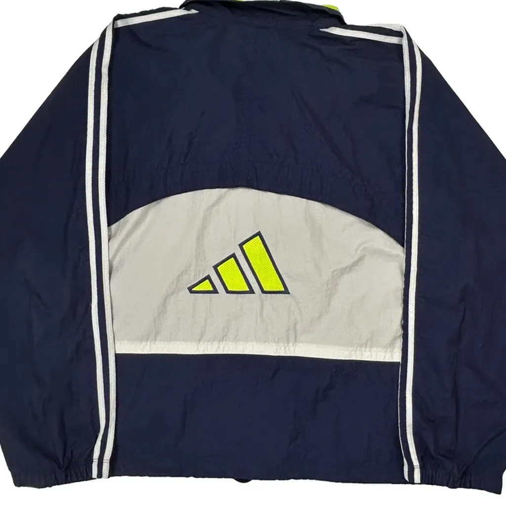 Adidas Striped Track Jacket - Large Yellow Polyester - Image 6