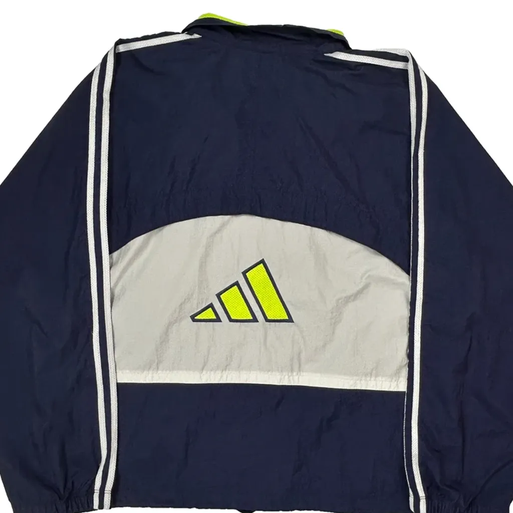 Adidas Striped Track Jacket - Large Yellow Polyester - Image 7