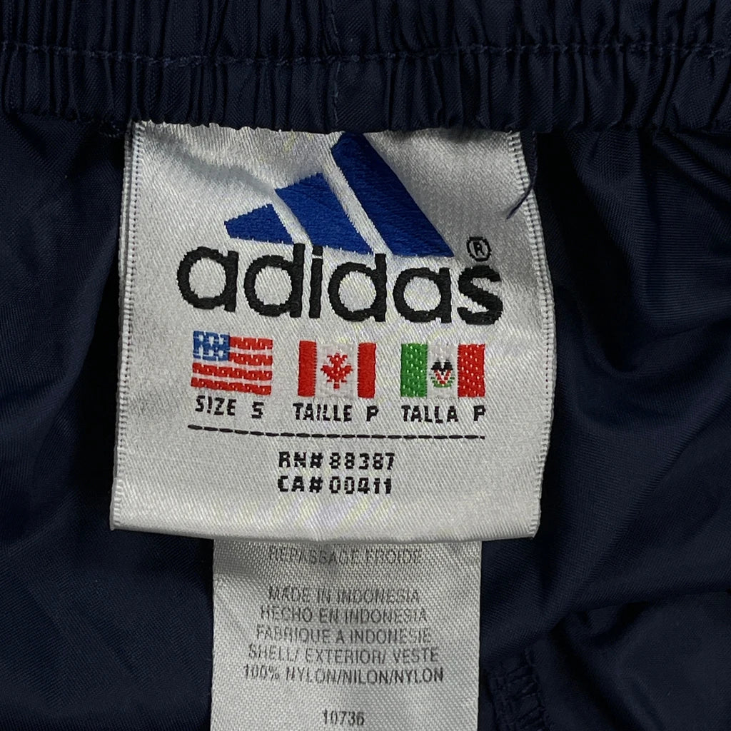 Adidas Striped Track Pants - Small Blue Nylon - Image 3