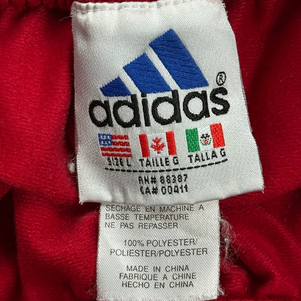 Adidas Tracksuit - Large Red Polyester - Image 3