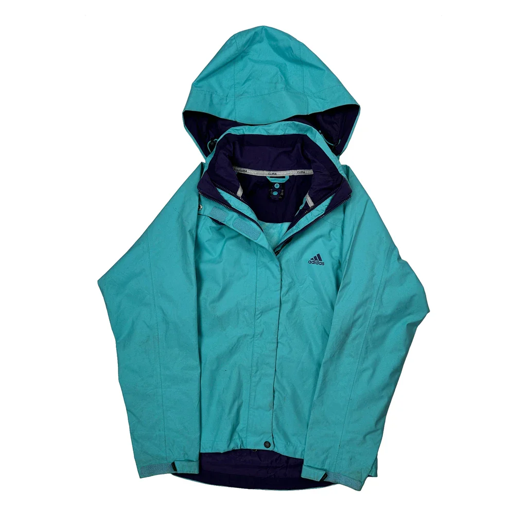Adidas Waterproof Jacket - Medium Blue Polyester