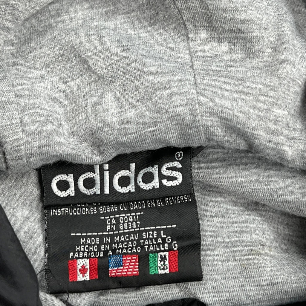 Adidas Striped Windbreaker - Large Black Polyester - Image 3