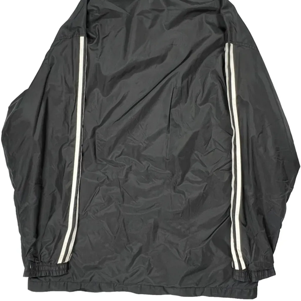 Adidas Striped Windbreaker - Large Black Polyester - Image 7