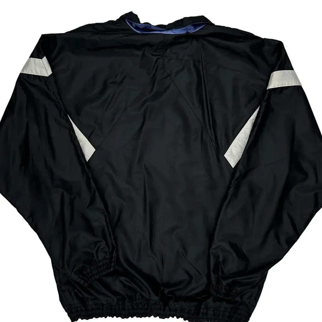 Adidas Striped Windbreaker - Large Black Polyester - Image 7