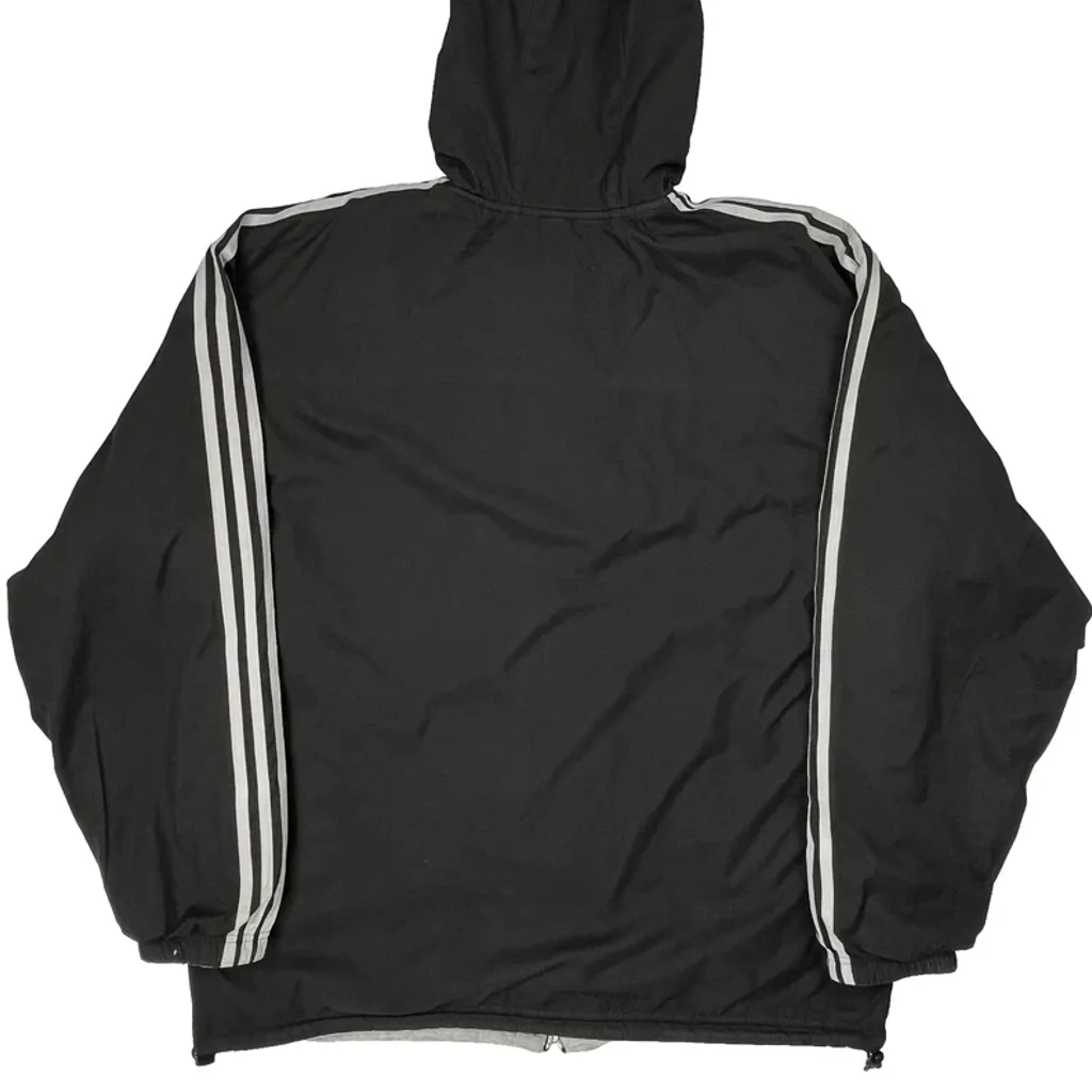 Adidas Striped Windbreaker - XL Black Polyester - Image 7