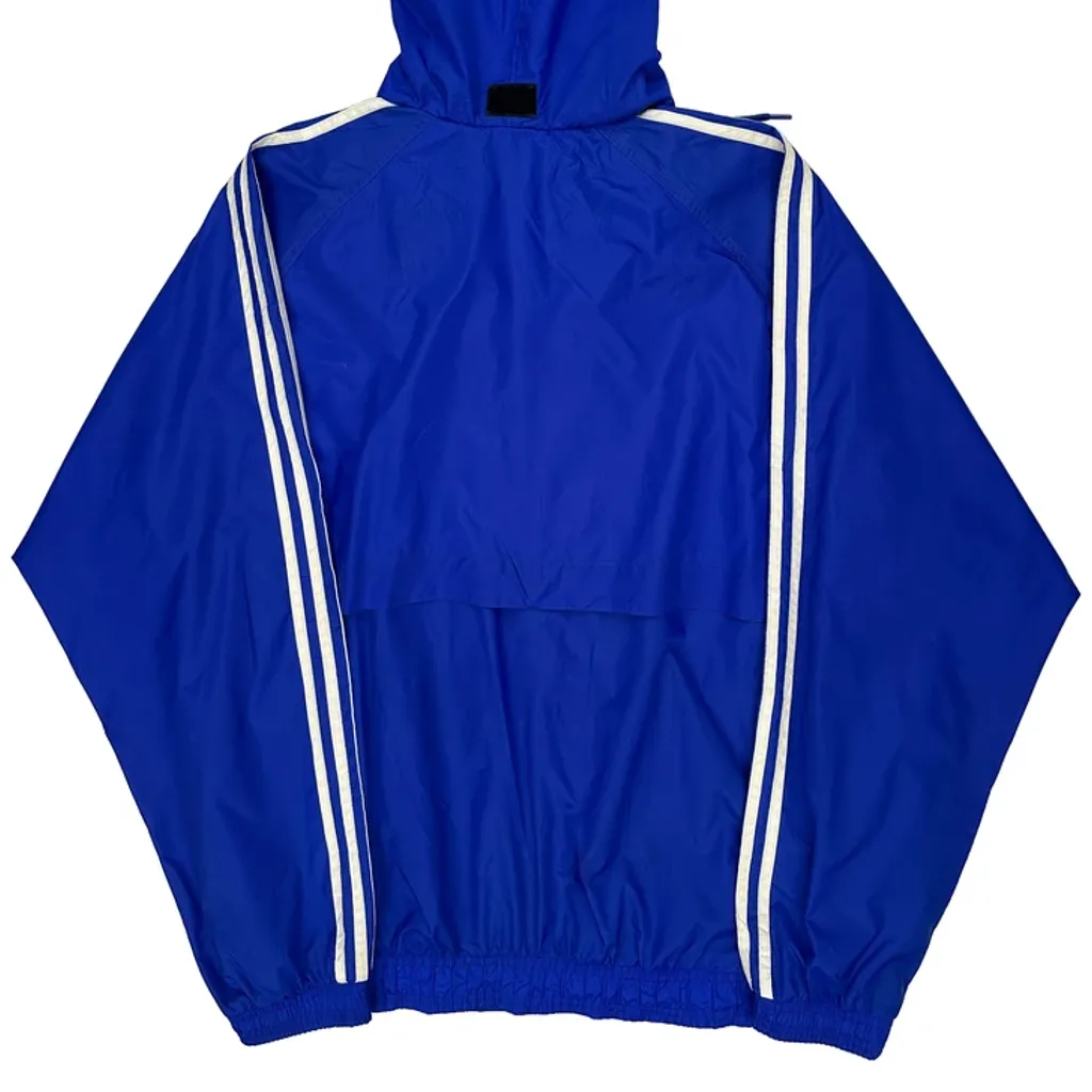 Adidas Striped Windbreaker - Large Blue Nylon - Image 8